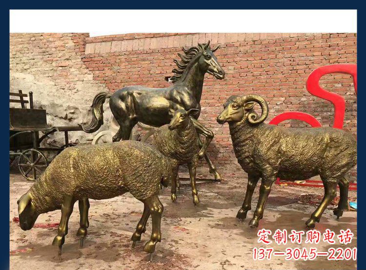 南京中领雕塑|绵羊公园动物铜雕,让自然之美永存