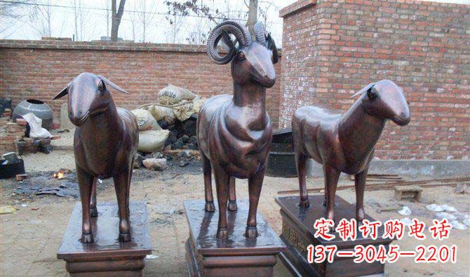 南京绵羊铸铜雕塑,仿铜动物雕塑