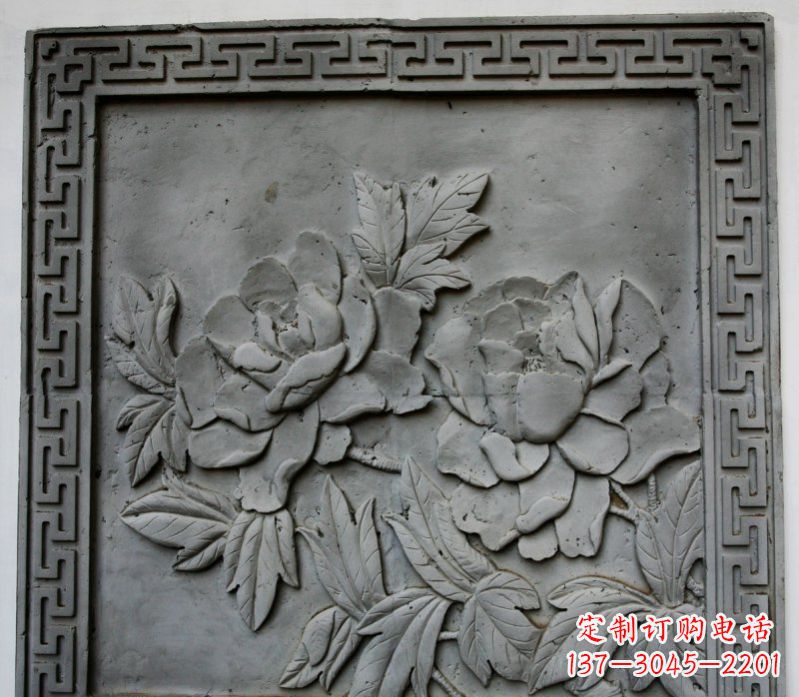 南京牡丹青石浮雕雕塑-精美的永久装饰