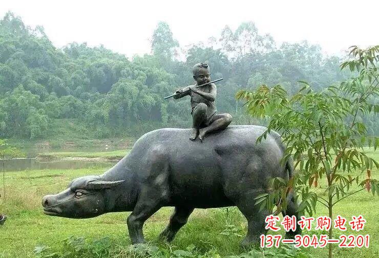 南京艺术精美的牧童铜雕