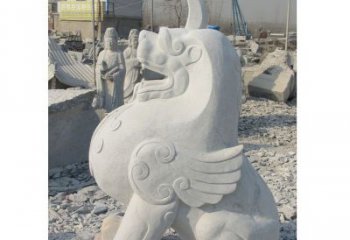 南京汉白玉独角兽石雕，精美细腻，魅力无穷