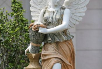 南京精致高雅的汉白玉天使雕塑