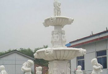 南京汉白玉天使大型喷泉石雕