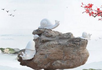 南京高雅而令人惊叹的汉白玉蜗牛雕塑