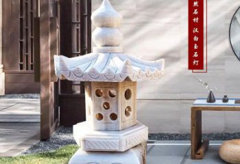 南京中领雕塑-经典经典汉白玉灯笼园林雕塑