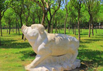 南京传统十二生肖精美手工猪石雕动物雕塑