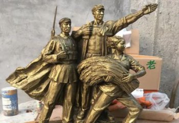南京中领雕塑精心打造的红军战士铜雕