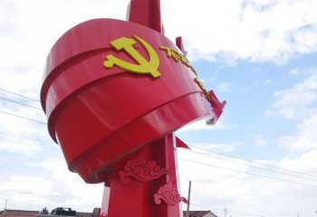 南京展现党旗文化的不锈钢党旗雕塑