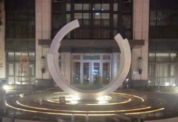 南京不锈钢半圆环雕塑，装饰空间增添品位