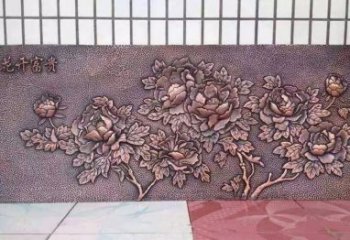 南京精美绝伦的牡丹铜浮雕