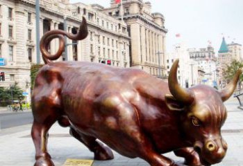 南京华尔街牛招财牛铜雕，拥有力量的象征