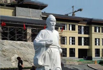 南京高雅精美的华佗白玉石雕像