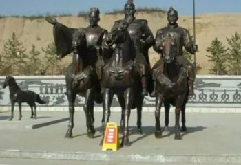 南京中领雕塑：骑马广场铜雕作品