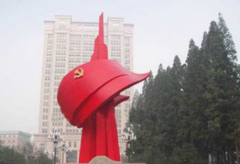 南京不锈钢抽象党旗雕塑，象征着祖国力量