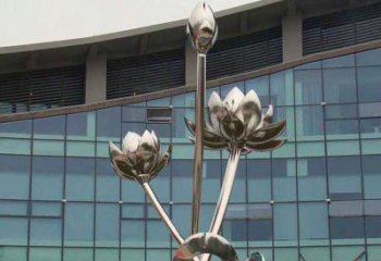 南京优质镜面不锈钢荷花塑像
