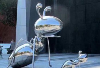南京不锈钢蚂蚁雕塑，抛光镜面，精致精美