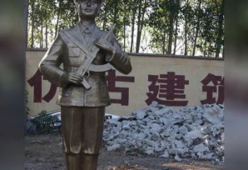 南京精美纪念，战士铜雕——中领雕塑