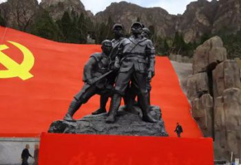 南京狼牙山五壮士烈士铜雕，永载革命先烈光辉