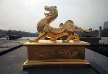 南京引领神兽，虎魂鎏金铜雕
