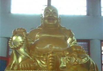 南京传统工艺制作鎏金弥勒佛像