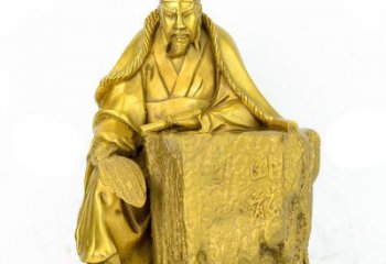 南京精致细腻的诸葛亮鎏金雕塑