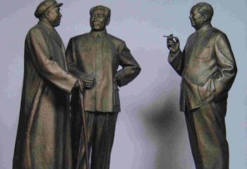 南京标题:伟人朱德毛主席铜雕——传承毛主席精神