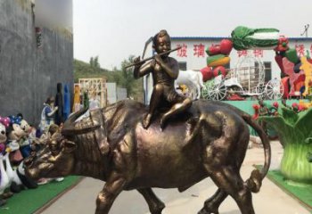 南京中领雕塑的古典韵味牧童铜雕是一件绝美的雕…