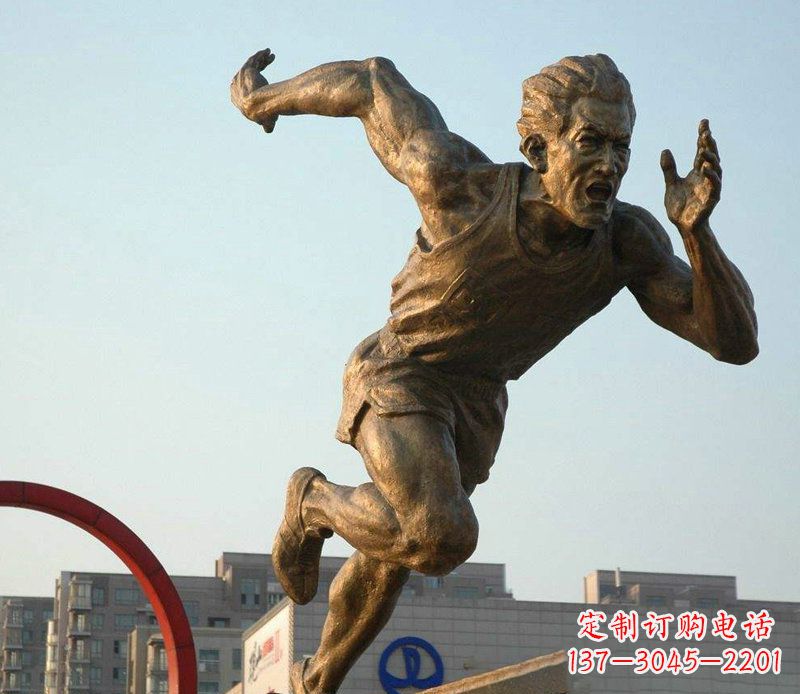 南京把运动热情融入铜雕-男人雕塑