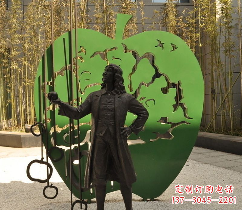 南京牛顿公园铜雕,艺术品升华人物形象