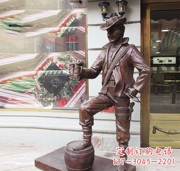 南京牛仔西方人物铜雕