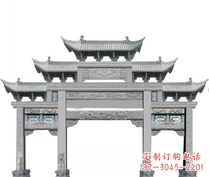 南京中领雕塑定制式牌坊石雕