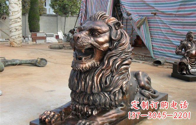 南京汇丰狮子铜雕,体现高贵气质