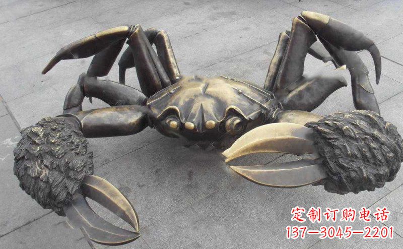 南京中领雕塑以传统工艺出品的螃蟹铜雕,是杰出…