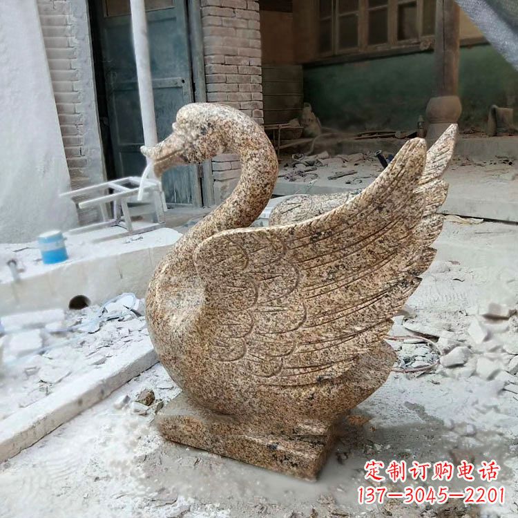 南京应用天鹅花岗岩制作的喷水雕塑