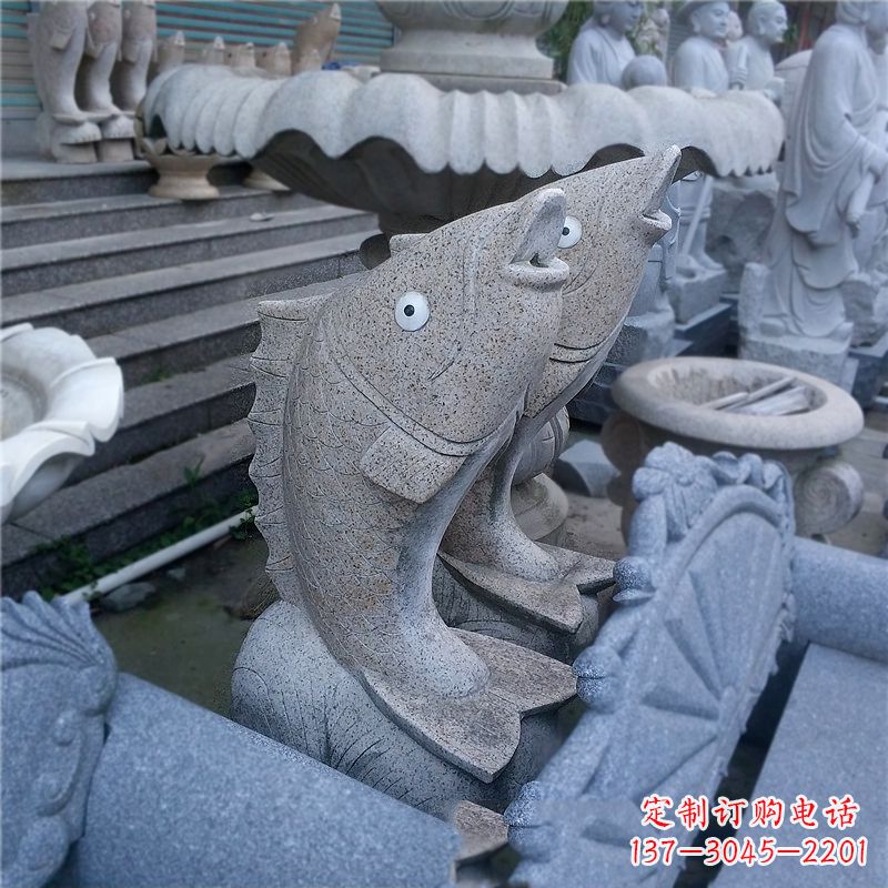 南京喷水鱼雕塑-园林水景动物喷泉