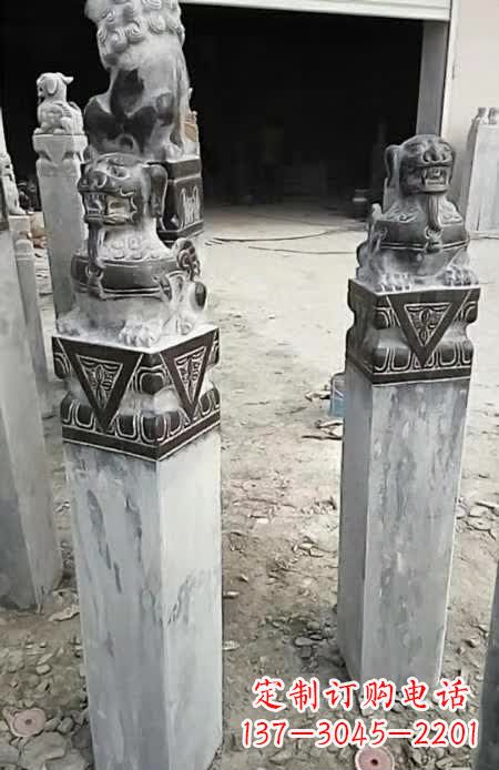 南京精美的貔貅栓马桩雕塑