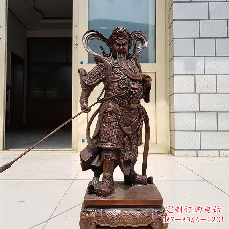 南京唯美古典风格关公铜雕像