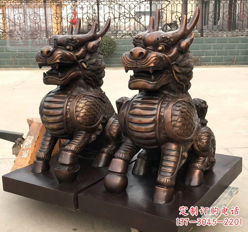 南京高雅定制辟邪铜麒麟雕塑