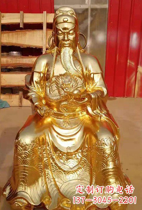 南京传承经典,漆金关公神像雕塑