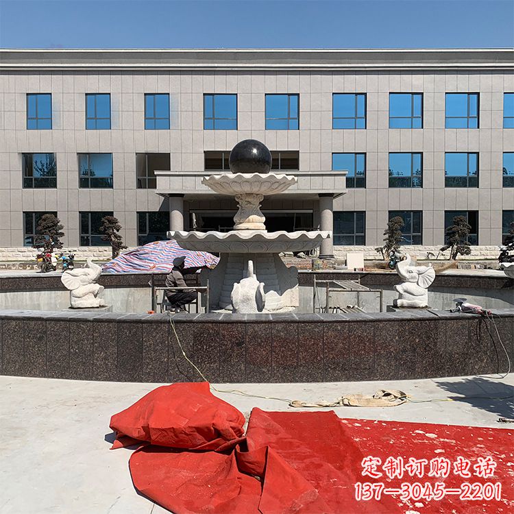 南京企业广场招财石雕喷泉雕塑