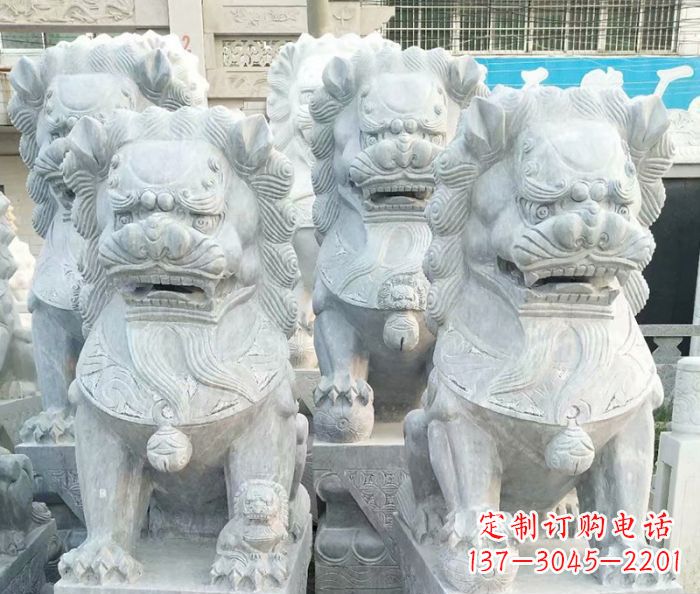 南京企业景观装饰大理石狮子雕塑