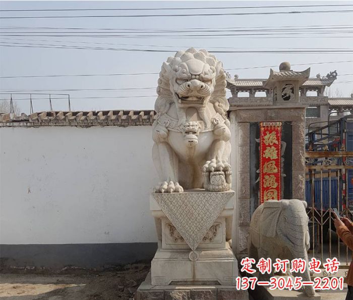南京精美大理石狮子石雕