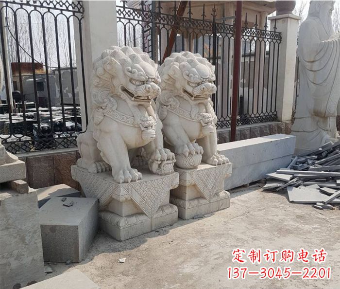 南京大理石狮子雕塑,充满豪迈气派
