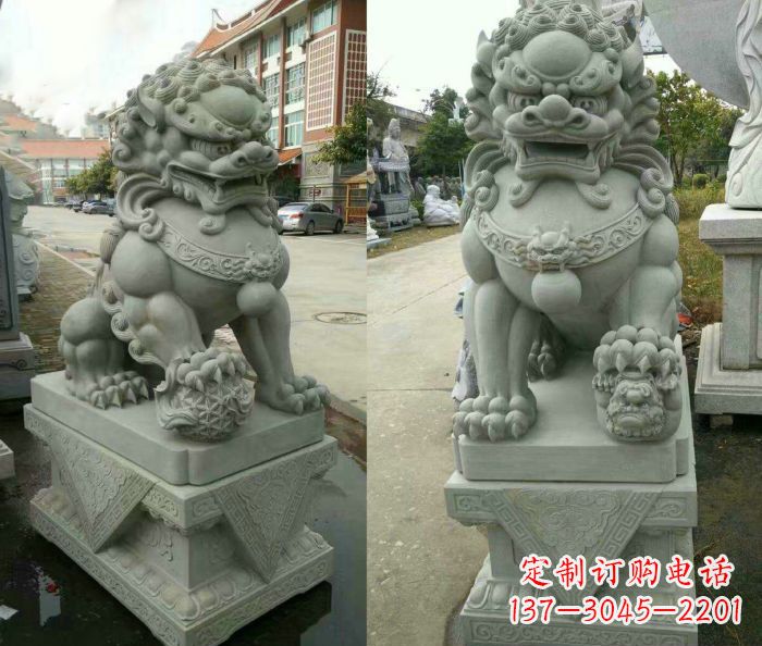 南京大理石狮子石雕——雕塑定制中的艺术精品