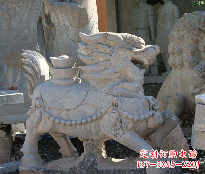 南京企业景观石雕麒麟 (2)