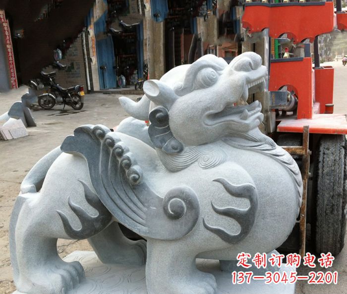 南京企业景观招财貔貅石雕 (2)