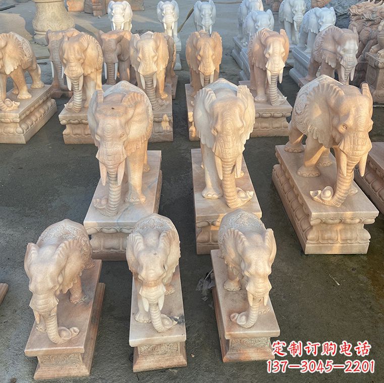 南京翘鼻大象石雕,传承经典浓烈之美
