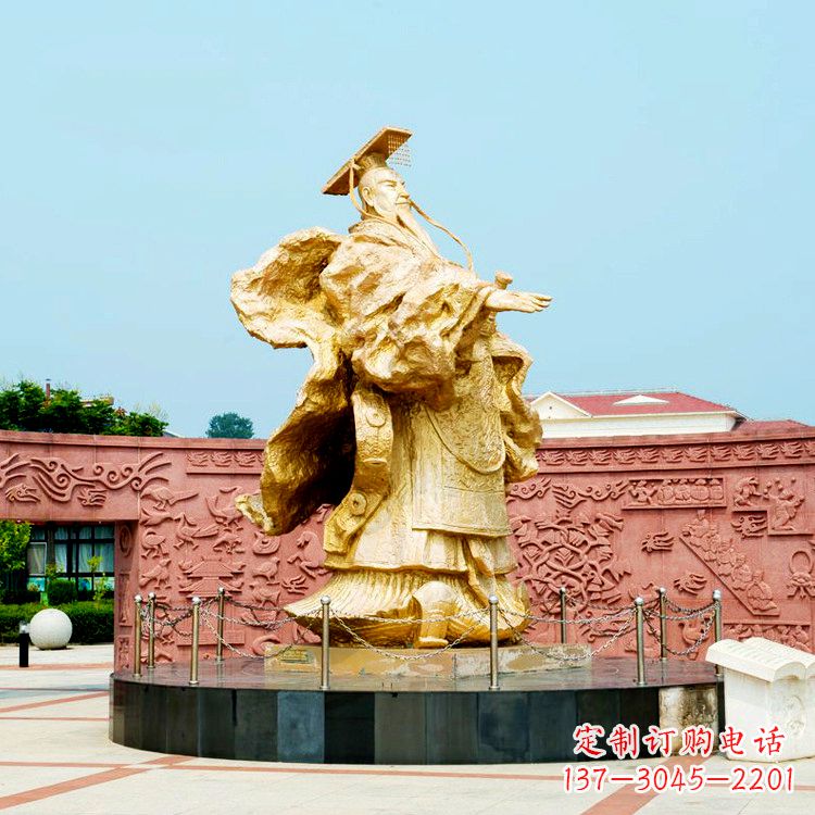 南京中领雕塑:秦始皇鎏金铜雕塑像
