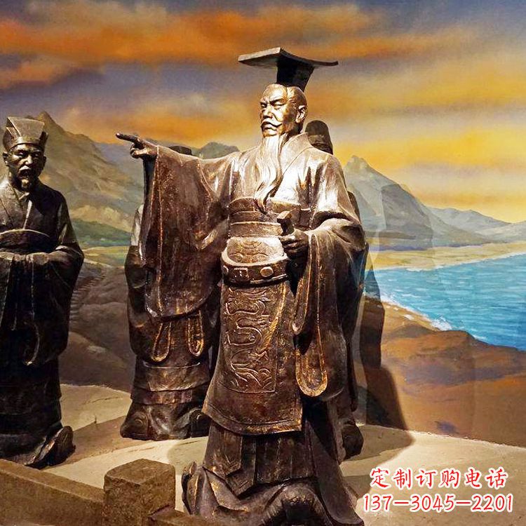 南京中领雕塑-精美秦始皇大型铜雕像