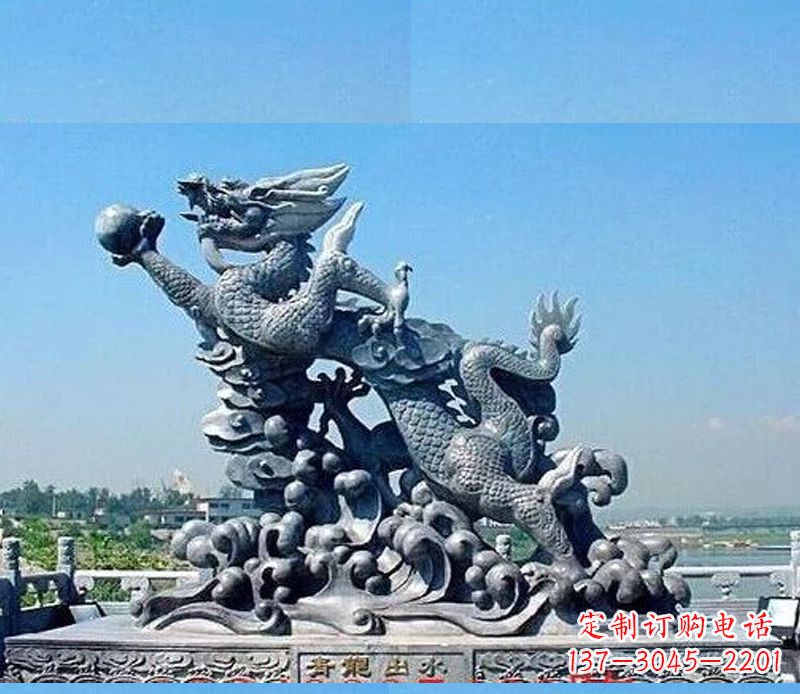 南京中领雕塑独一无二的青龙出水雕塑